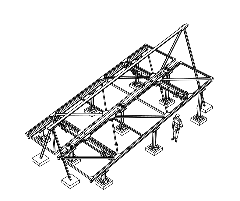 Diseño tridimensional de un captador solar industrial