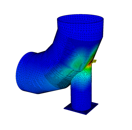 Resultado de una simulación estructural FEM